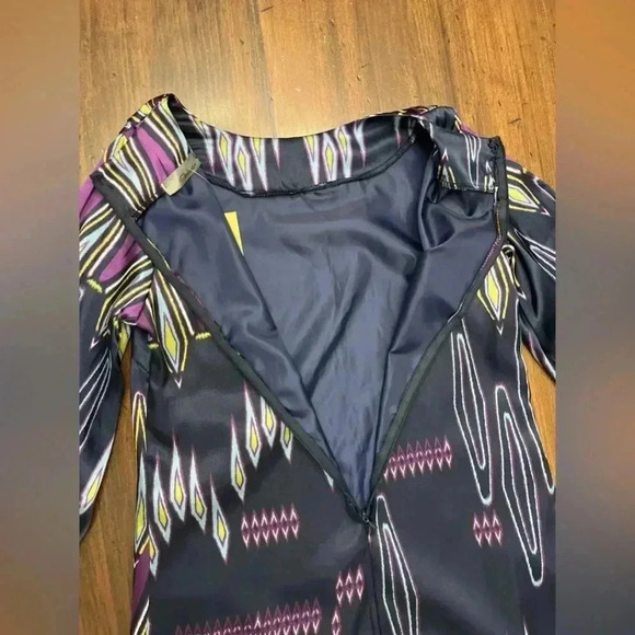 Ophelia Satin Dress Ode To Neon Revival Sz Med Purple Retro Hippy Modern Shift - Picture 10 of 14